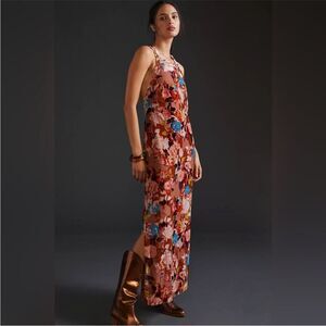 NWT Anthropologie Halter Velvet Maxi Dress Medium